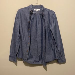 Old Navy Blue Slim Button Down Shirt (Size M)
